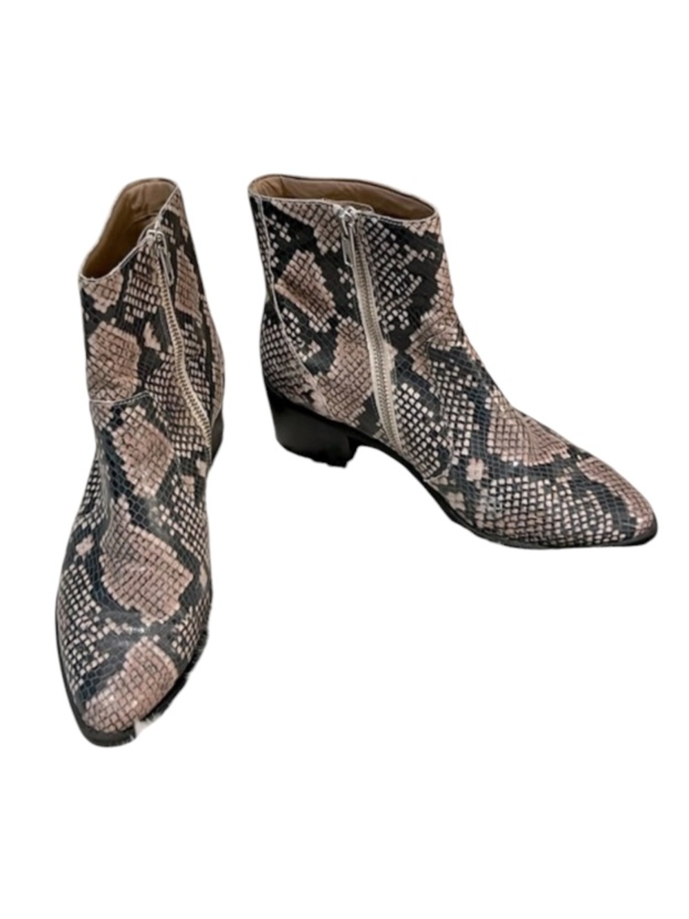 Treasure & Bond Women’s Vegan Faux Leather Python Snakeprint Ankle Boots Sz 7